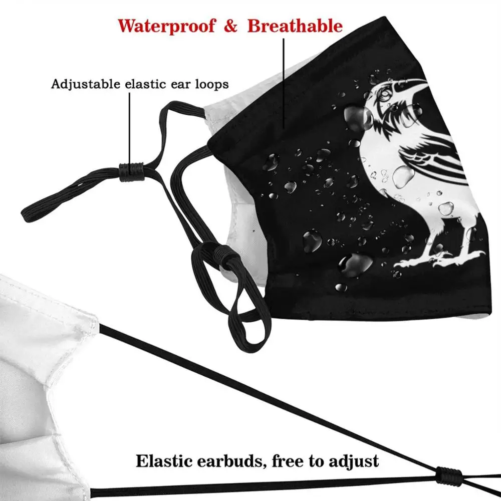 Ворона дизайн подарок многоразовая маска для лица с фильтрами Детская ворона