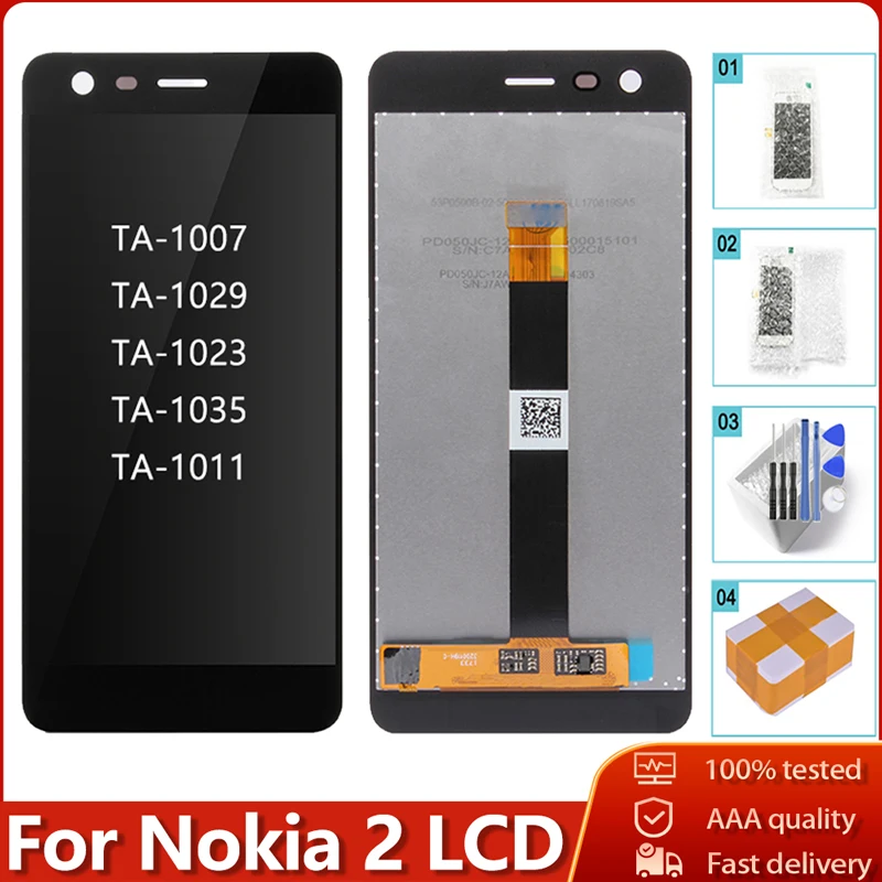 100% оригинальный для Nokia 2 N2 TA 1007 1029 1023 1035 1011 ЖК дисплей сенсорный экран дигитайзер в