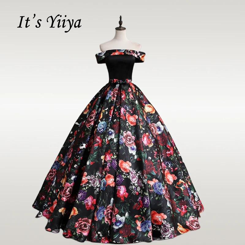 Женское свадебное платье до пола It's YiiYa винтажное с цветочным принтом вырезом