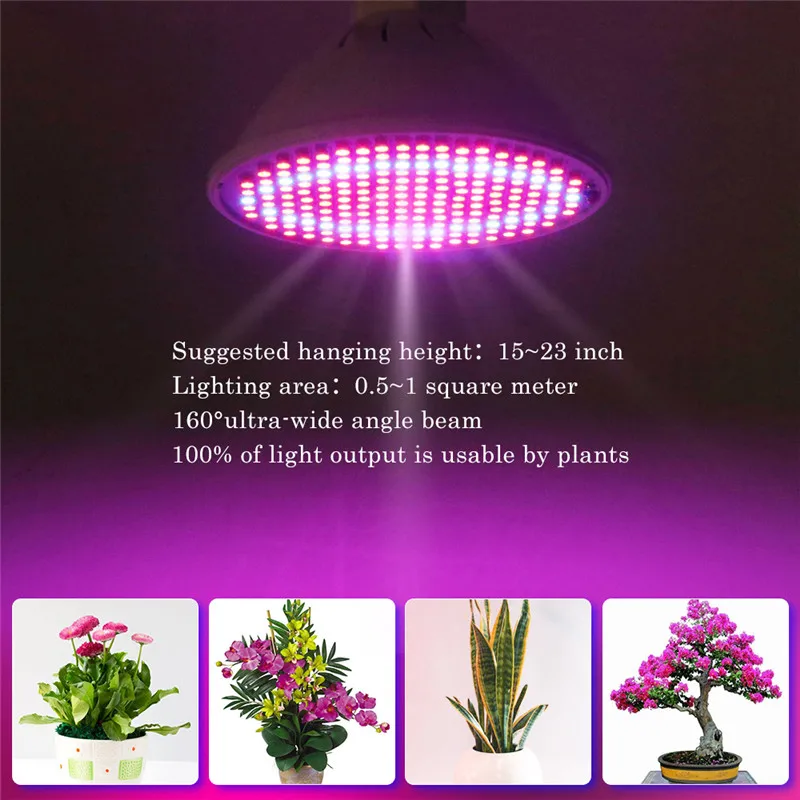 Фитолампа Е27 светодиодная лампа полного спектра для выращивания растений