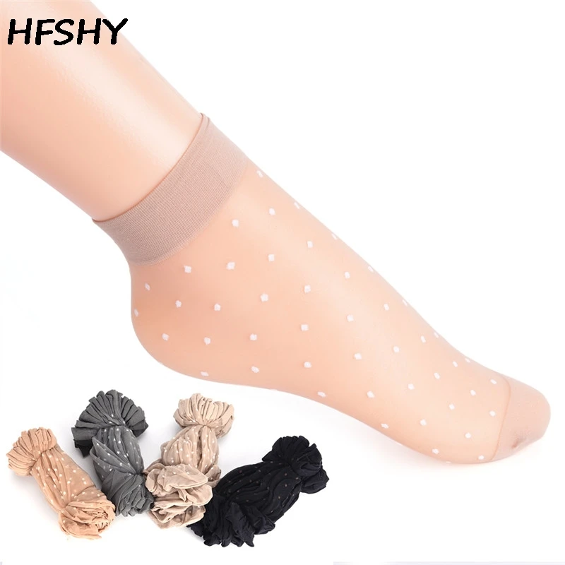 10 / 5 Pairs Of Transparent Socks High Quality Women's Socks Summer Thin Silk Transparent Point Nylon Ankle Socks Women's Socks