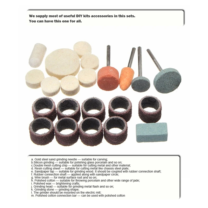 

105 Pcs/Set Wood Metal Mold DIY Cutting Polishing Grinding Abrasive Tools Rotary Bit Kit Tool Accessories Set
