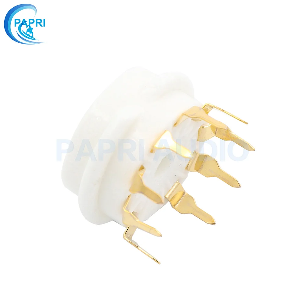 

10PCS ECC83 6DJ8 EL84 6922 12AX7 Gold-Plated 9Pin Ceramic B9A Tube Socket PCB Mount Audio DIY HIFI Amplifier