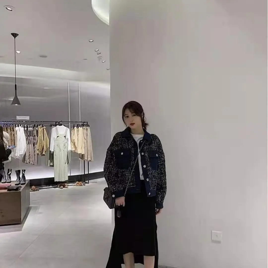 Изящное популярное джинсовое пальто женская короткая Свободная куртка модная