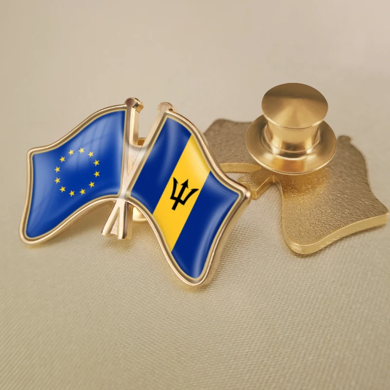 Европейский союз и Барбадос перекрестные двойные искусственные броши |