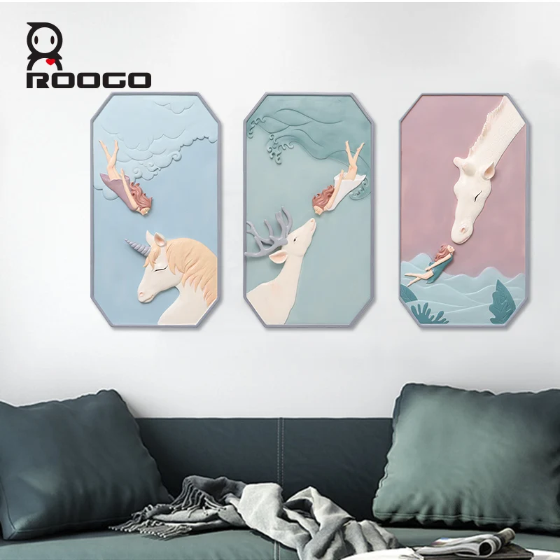 Roogo скандинавские сны Девушка настенное украшение для дома аксессуары 3D