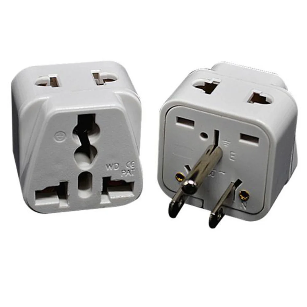 Универсальный дорожный переходник 2 в 1 черного и белого цвета для Австралии