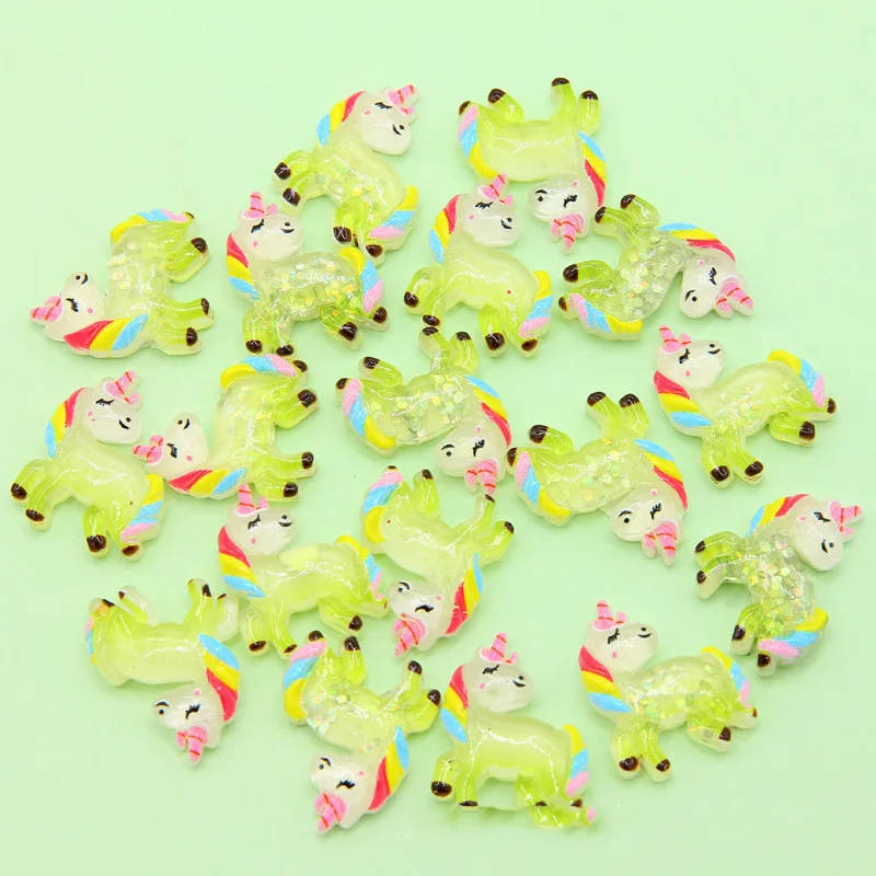 Прозрачный кабошон в виде единорога с плоской спинкой 10 шт. | Дом и сад