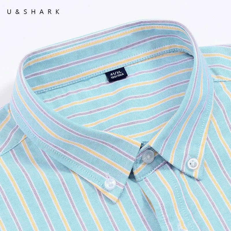 U & SHARK/мужские весенние мужские полосатые рубашки с длинным рукавом Классическая