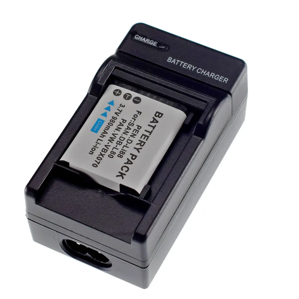 3 шт. аккумулятор + зарядное устройство Автомобильная штепсельная вилка DB-L80 L80A L80AU