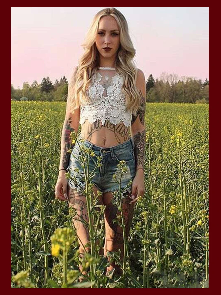 Dotfashion женский кружевной топ с фигурной аппликацией, белый топ с круглым вырезом на молнии, сексуальный топ из тюля, летний женский жилет без рукавов