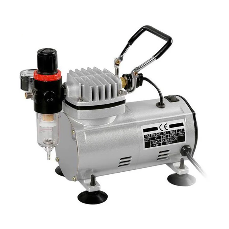 

Piston Airbrush Compressor Sandblaster High-pressure Spray Gun Pump Tattoo Manicure Cake Spraying Air Compressor Portable
