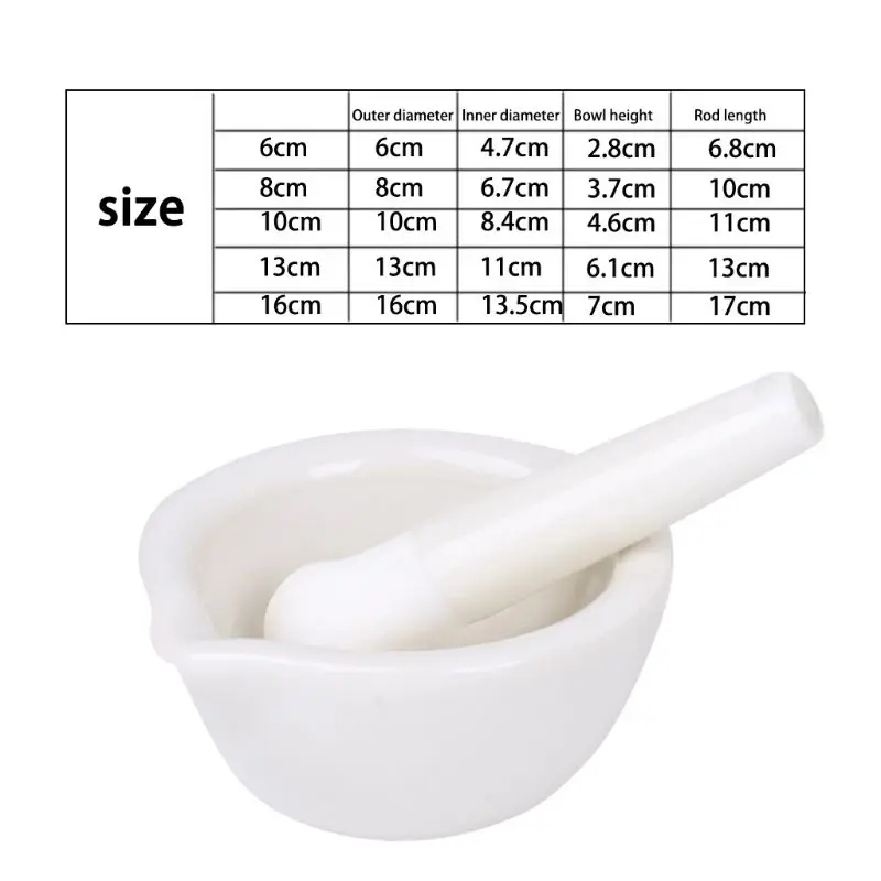Porcelain Mortar and Pestle Spice Herb Grinder Mixing Grinding Bowl Crusher Set L4MB | Дом и сад