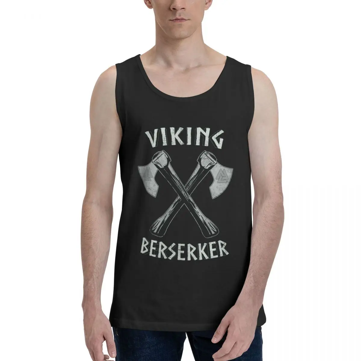 

Майка мужская без рукавов, жилет с дизайном викингов Berserker Vikings Humor Graphic R339