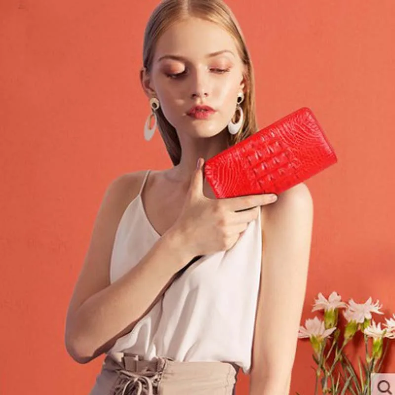 

mafeimengge Thai crocodile leather wallet female long Zipper style women wallet banquet Female Female women clutch bag