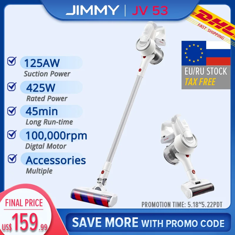 【Быстрая доставка 【duty Free】JIMMY JV53 ручной беспроводной пылесос 125AW домашний