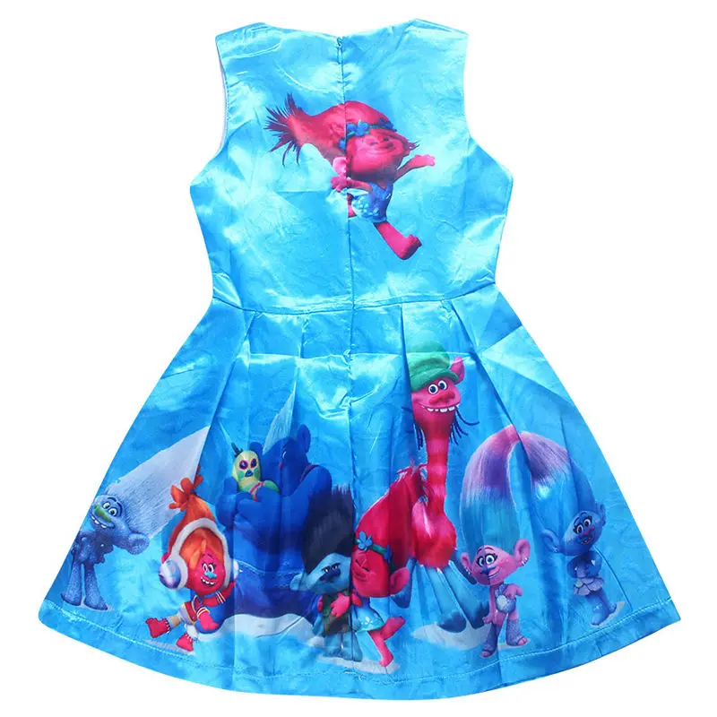 Тролли платья для девушек заколки волос Popy Дети парик косплей костюмы Holloween