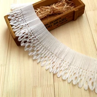 1yard embroidery leaves lace fabric 8cm white guipure 3d lace fabrics appliques wedding tulle chiffon ribbon sewing clothes py 4