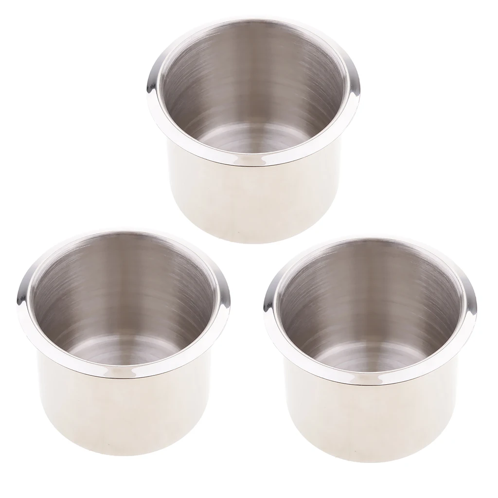 

3pcs Universal RV Boat Cup Drink Holder - Stainless Steel Recessed Cup Bottle Rack For Boats RV & Campers