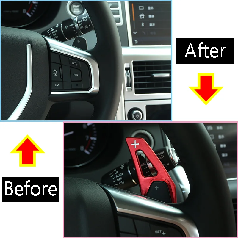 

Black/Red For Land Range Rover Evoque Sport Discovery 4 For Discovery 5 Steering Wheel Gear Shift Paddles Aluminum Top Quality