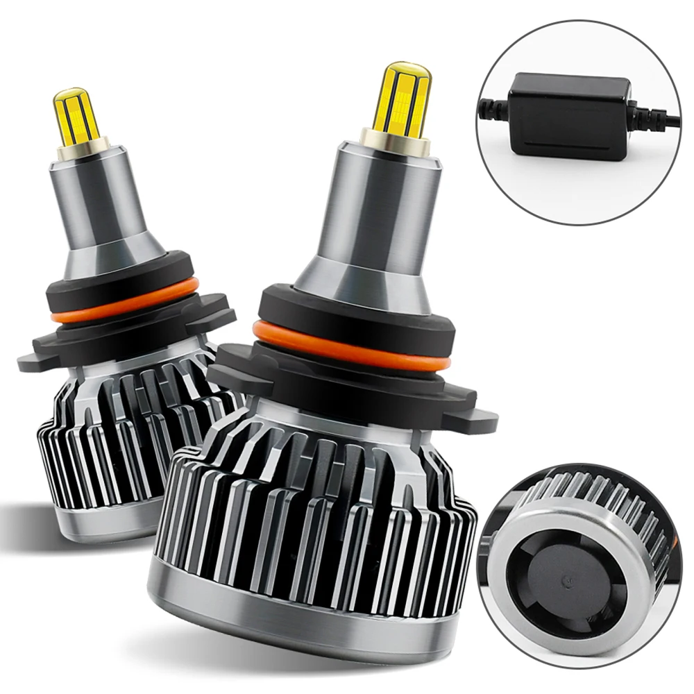 

LED Headlight 9006 V9 Working Lamp A Pair Of 2 Easy To Install Safety Beam Mode Six-sided 360 Unique Design Car Headlights