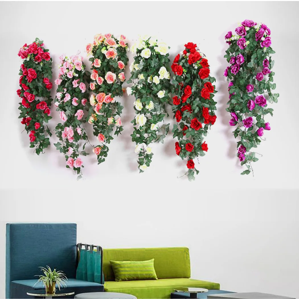 

90cm1 Bunch X Artificial Rose Flower Artificial Flower Rattan Artificial Flower Rattan Decoration Wall Hanging 2021 New
