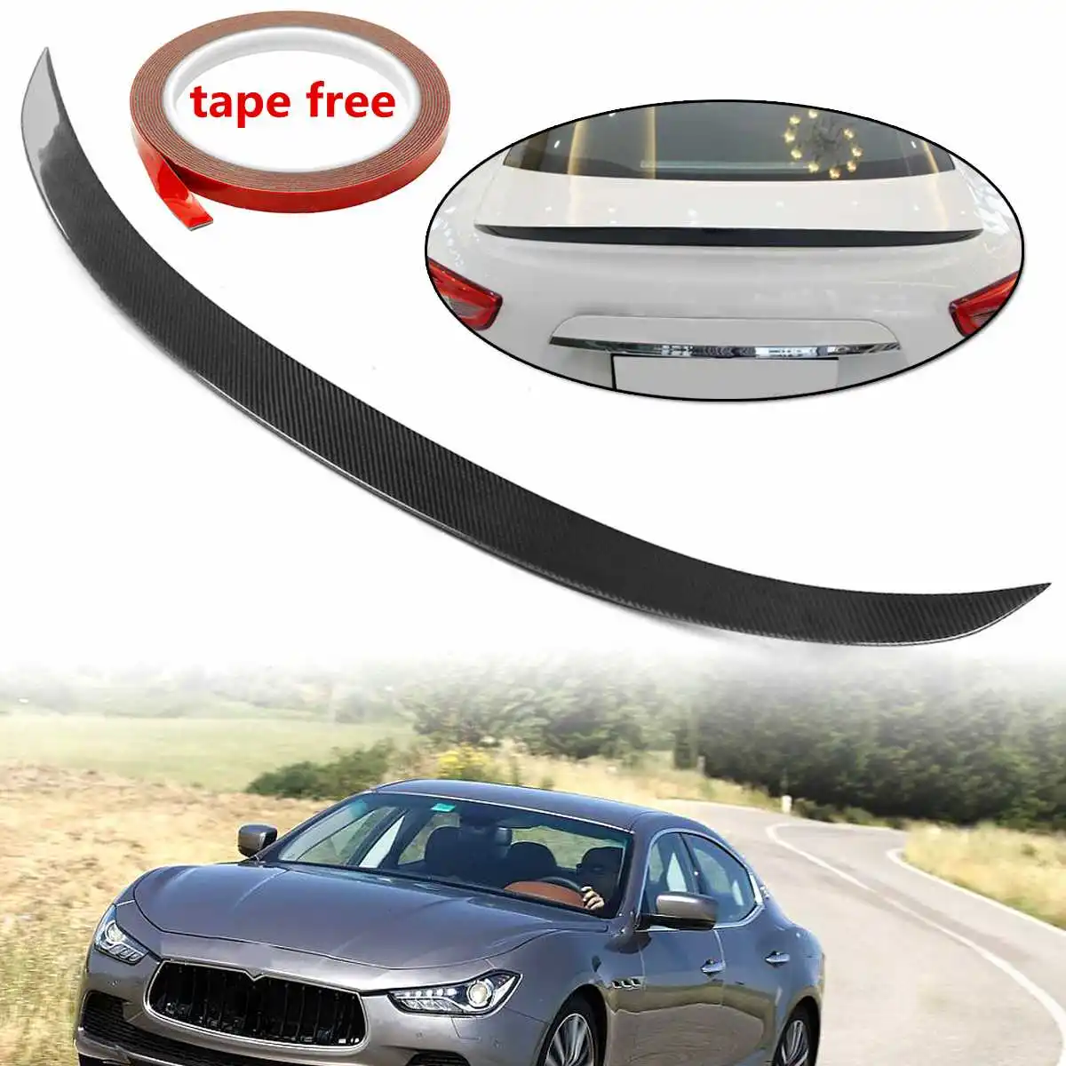 Подходит для Maserati Ghibli 2014 2017 Новый настоящий спойлер из углеродного волокна