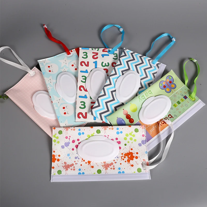 Детские влажные салфетки с мультяшным принтом многоразовые сумка для переноски