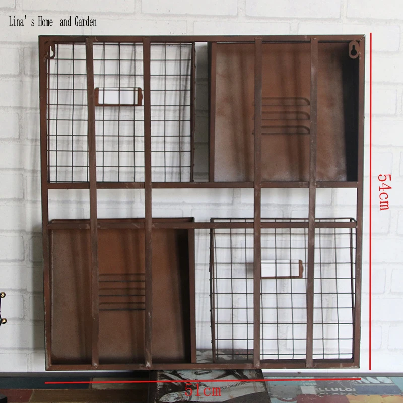 rustic vintage retro metal decoration wall shelf | Дом и сад