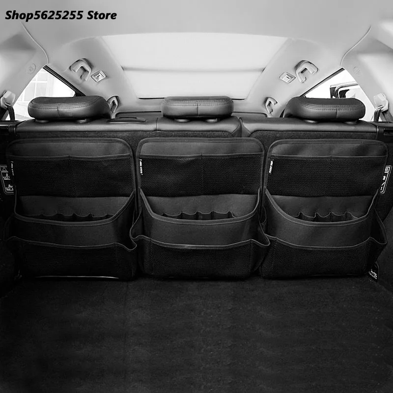 

for HongQi HS5 H5 H9 HS7 H7 L5 HS3 L9 Car Seat Back Storage Bag Trunk Hanging Net Storage Mesh Pocket Thickened Rear Organizer