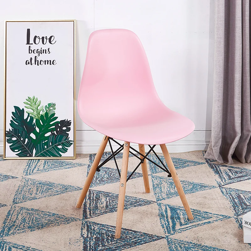 Стул Eames, современный простой стол, стул для семьи, для столовой, задний стул, компьютерный стул, стул, стул из твердой древесины, скандинавский обеденный стул - Цвет: see chart