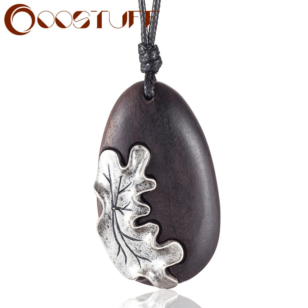 2021 лист кулон ожерелья сандалового дерева для женщин старинные ювелирные