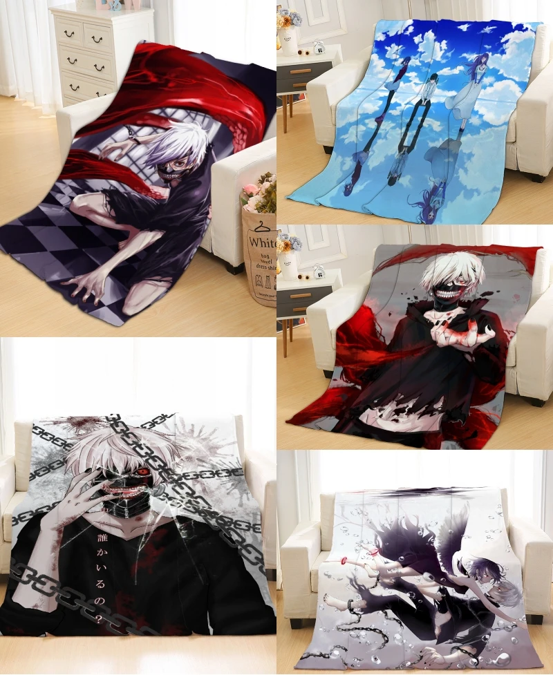 Мультяшный kaneki ken тема аниме Токийский Гуль одностороннее набивное одеяло для