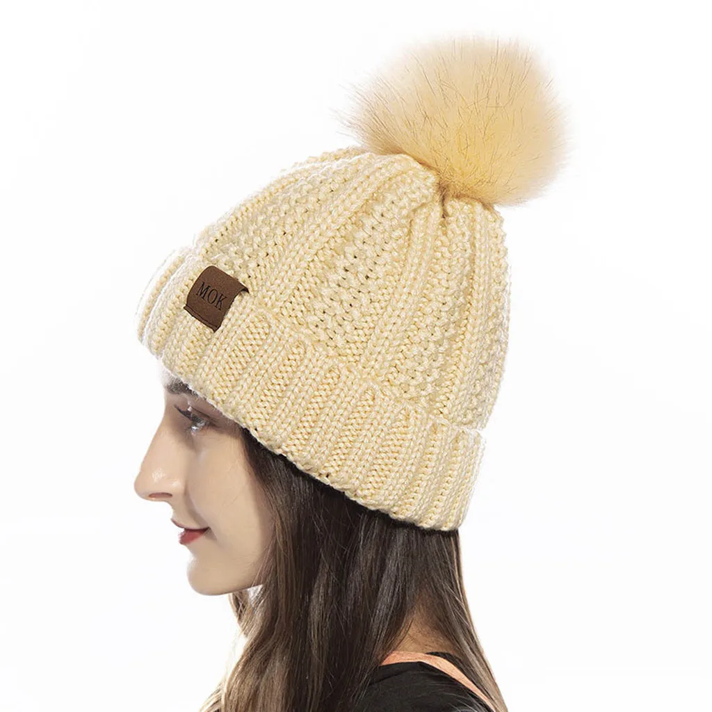 Женская зимняя шапка с помпоном шапочки облегающие шапки сохраняют тепло