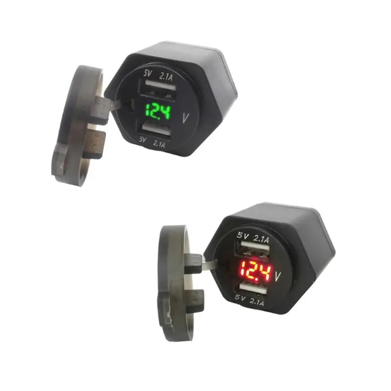 Универсальное зарядное устройство Hella DIN 12 В для мотоцикла 2.1A с двойным USB