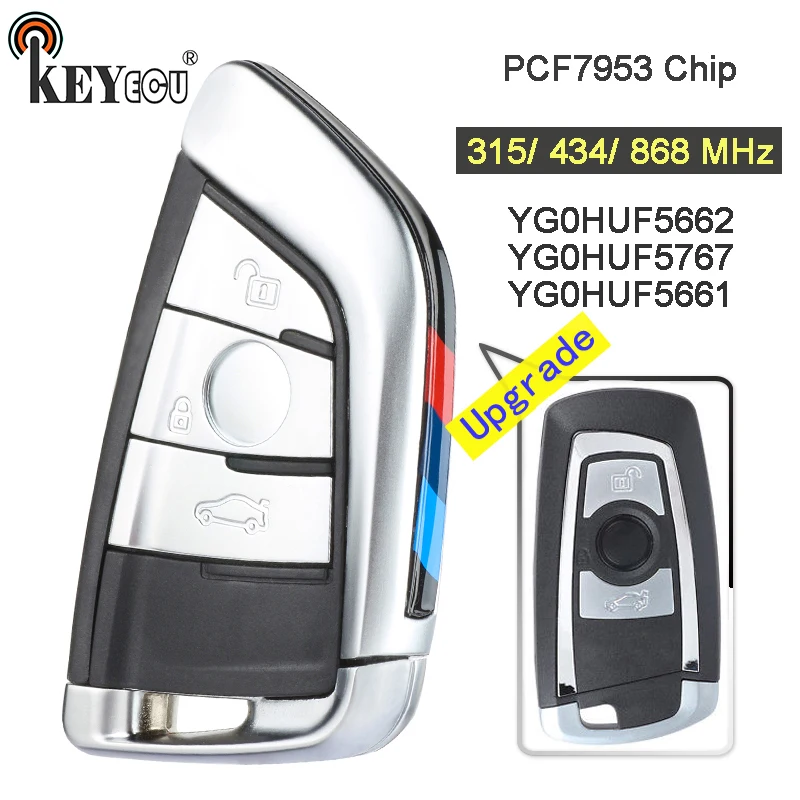 KEYECU 315/434/868 МГц PCF7953P CAS4 +/FEM YG0HUF5662 / 5767 обновленный 3 кнопочный пульт дистанционного