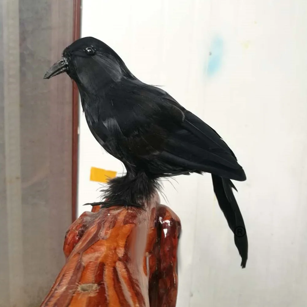 Имитация ворона черная реквизит для Хэллоуина перьевая птица Хэллоуин призрак