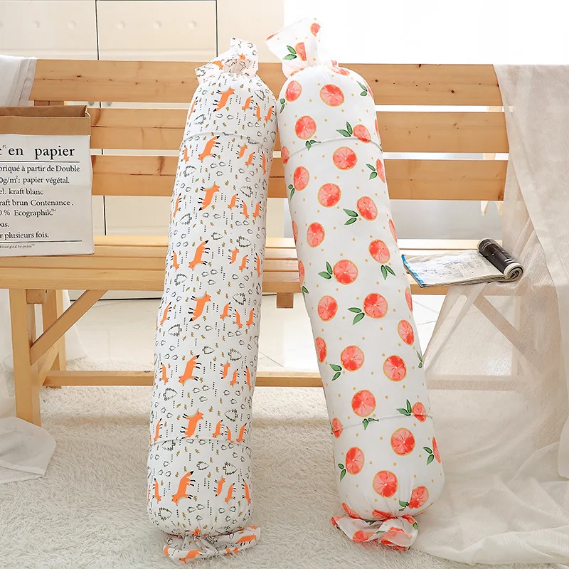 130 см длинная карамельная Подушка четыре узора грейпфрут/зеленое растение лиса