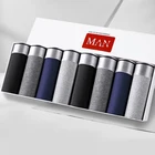 Мужские трусы-боксеры, однотонные дышащие трусы-боксеры, сексуальное нижнее белье, размера плюс, L-5XL