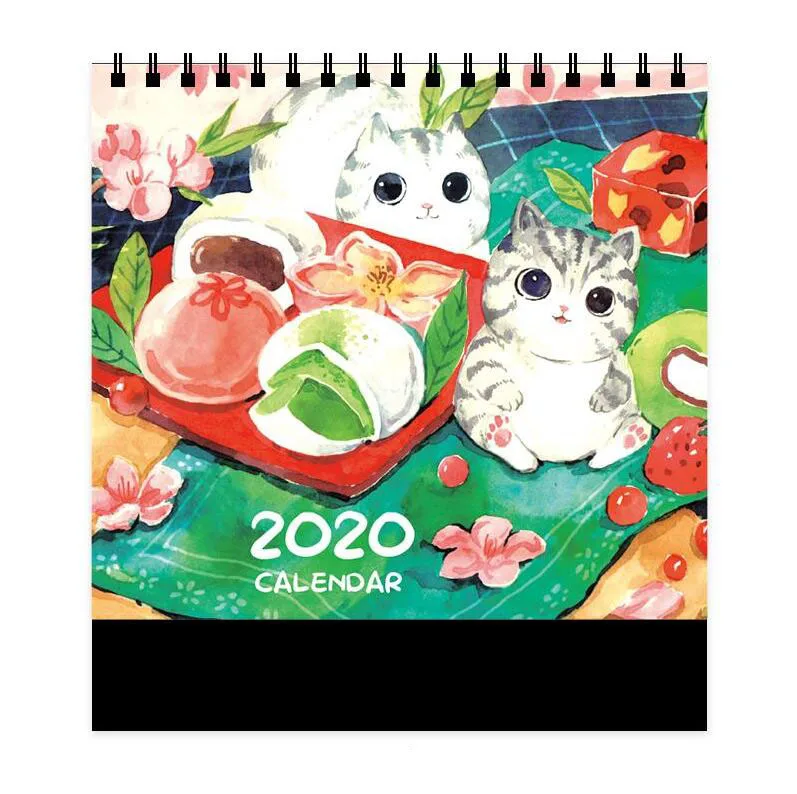 Календарь Ретро Ван Гог иллюстрации/лист/клубника/кошка Kawaii Настольный календарь Органайзер расписание планировщик блокнот Escolar - Цвет: MaiTuanZi