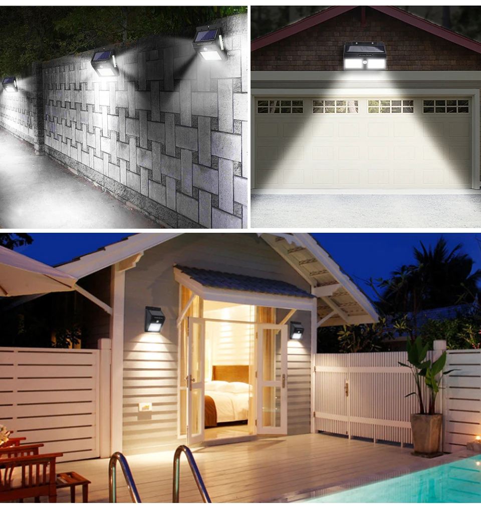 100 светодиодов, уличная Солнечная лампа для сада, фонарь, светильник s на солнечной батарее, водонепроницаемый, PIR датчик движения, Sandlot, лампа, сделай сам, внешний светильник