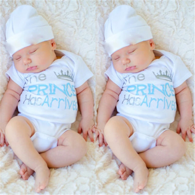 Детский хлопковый комбинезон с коротким рукавом и надписью в комплекте | Детская