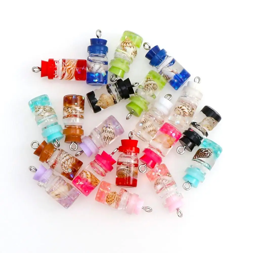 mix color 10x19mm10pc новая миниатюрная еда мини Смола бутылка для фруктов моделирование напитков модель игрушки фруктовый напиток играть кукольный домик куклы аксессуары - Цвет: mix color