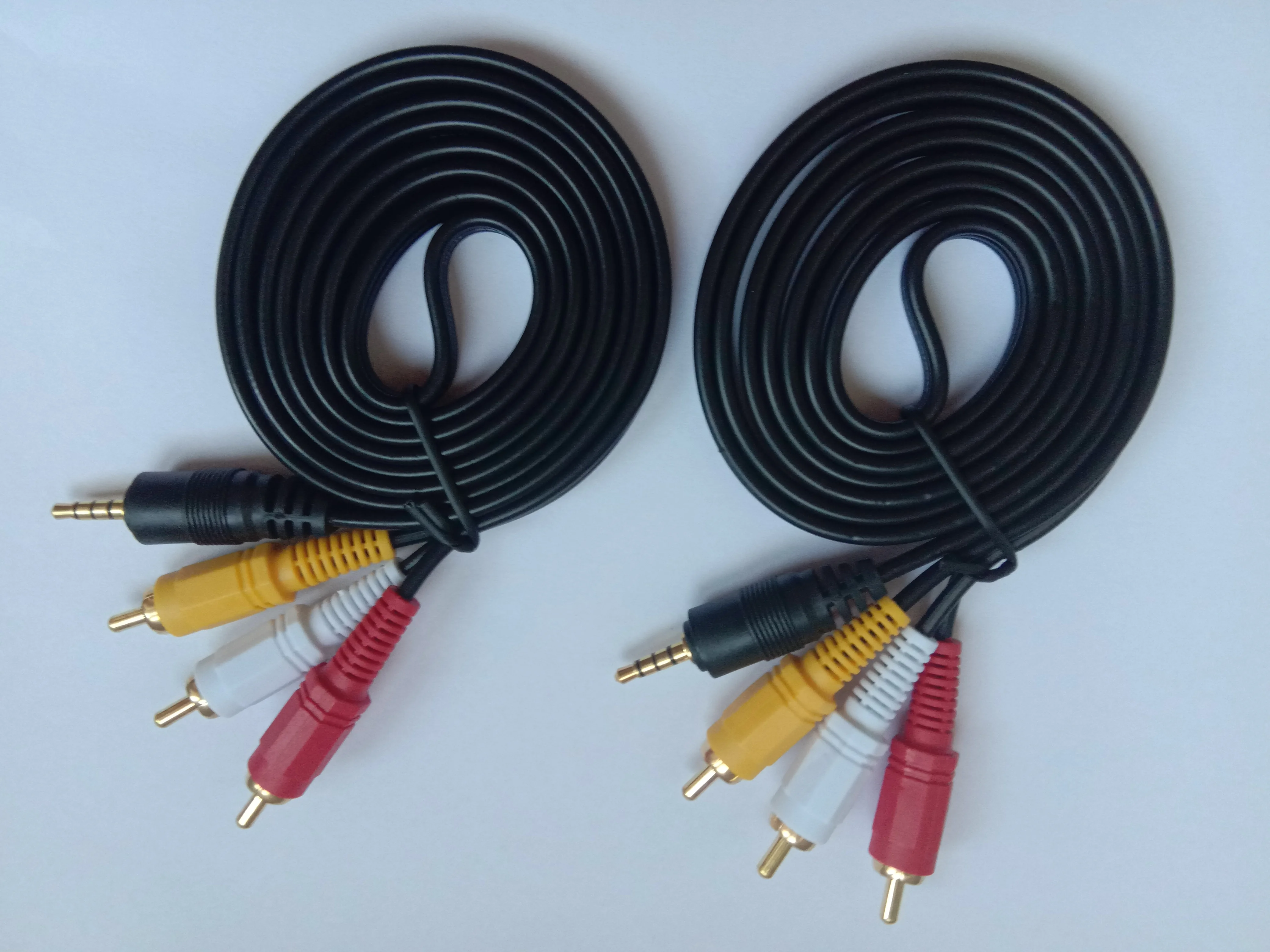 Позолоченный 1/8 &quot3 5 мм Мини AV к 3 RCA Штекерный адаптер аудио-видео кабель 1 м шт. в