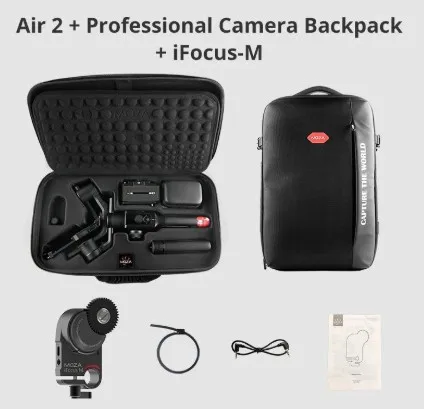 ProfessionalBackpack MOZA Air 2 3-х позиционный ручной карданный подвес стабилизатор OLED Дисплей Смарт покадровой объектив Управление Системы для однообъективных цифровых зеркальных фотокамер и записывающих беззеркальных - Комплект: ProfessionalBackpack