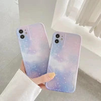 fashion starry sky soft silicon phone case for iphone 12 11 pro max xr x xs max 7 8 plus se2020 shockproof purple back cover