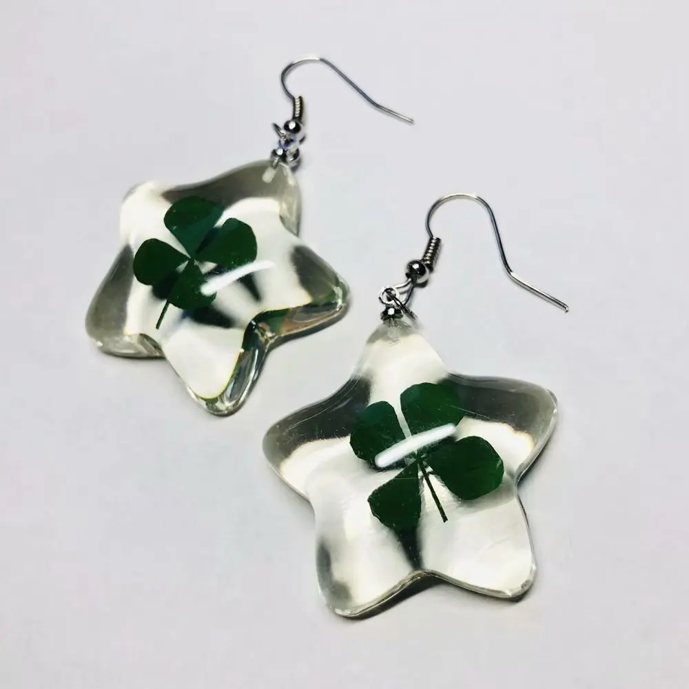 YQTDMY Vogue Brand Four Leaf Clover Charming Lucid Star Style Earring | Dangle Earrings