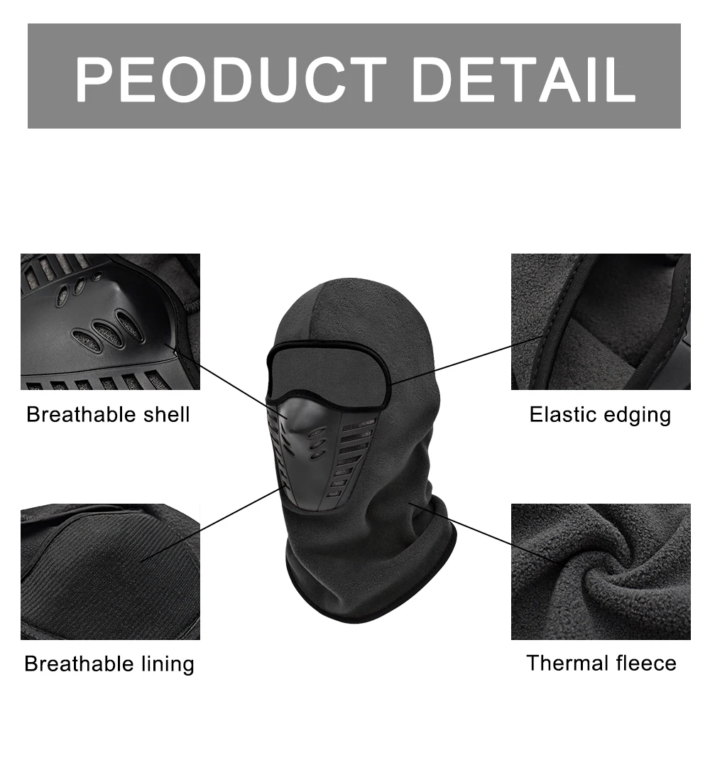 Зимняя Балаклава флисовая мотоциклетная маска для лица Ветрозащитная катания на