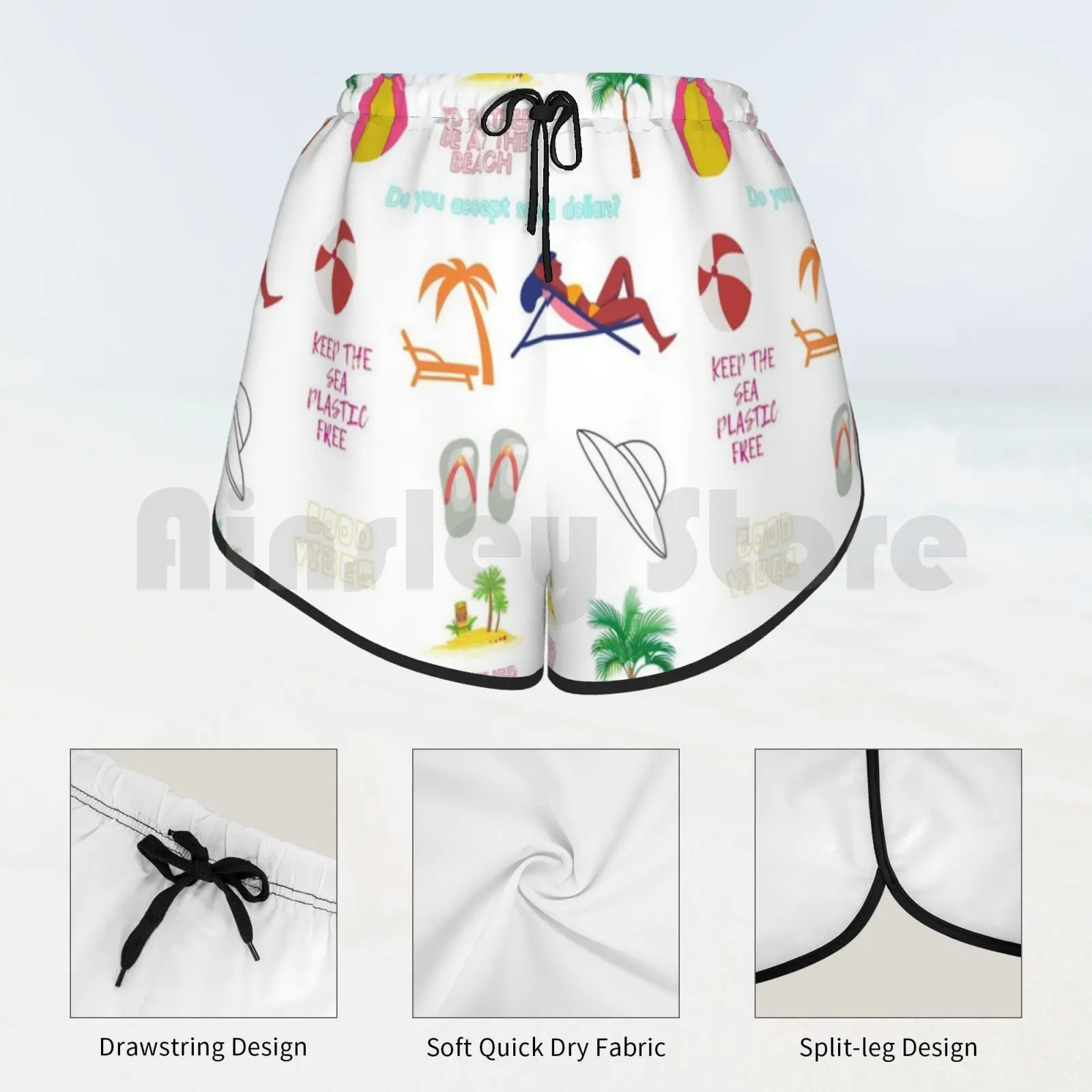 Пляжные гидро фляга наклейки 8 Плавание шорты Для женщин пакет для пляжа Смешные
