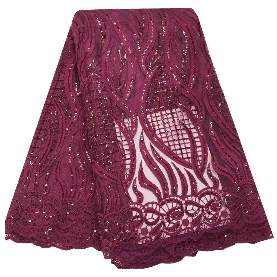 Нигерийские кружева с блестками ткань 2019 Высококачественная вуаль АФРИКАНСКАЯ